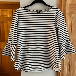 Navy Blue and White Stripe Nautical Blouse